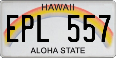 HI license plate EPL557