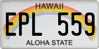 HI license plate EPL559