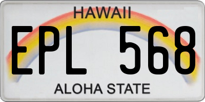 HI license plate EPL568