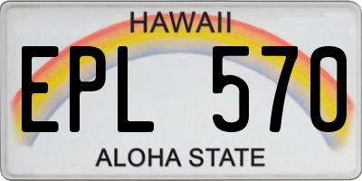 HI license plate EPL570