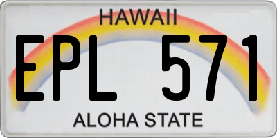 HI license plate EPL571