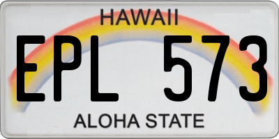 HI license plate EPL573