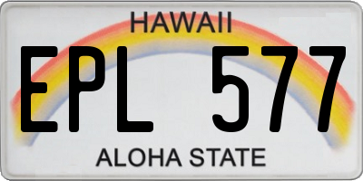 HI license plate EPL577