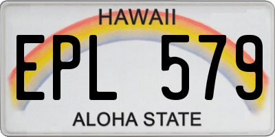 HI license plate EPL579