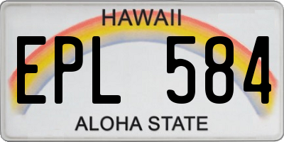 HI license plate EPL584