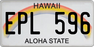 HI license plate EPL596
