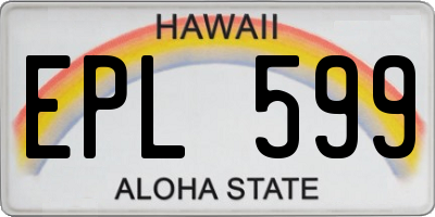 HI license plate EPL599