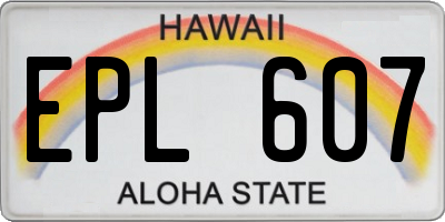 HI license plate EPL607