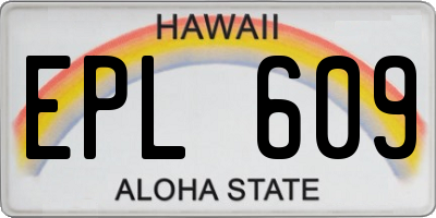 HI license plate EPL609