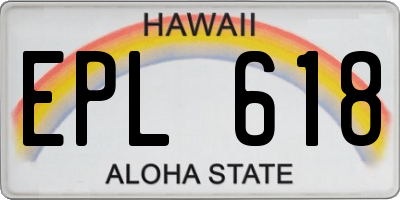 HI license plate EPL618