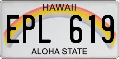 HI license plate EPL619