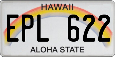 HI license plate EPL622
