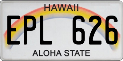 HI license plate EPL626