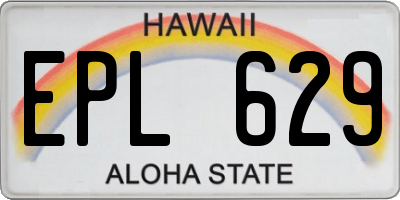 HI license plate EPL629