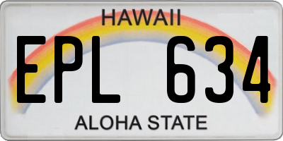 HI license plate EPL634