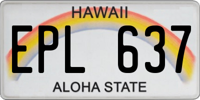 HI license plate EPL637
