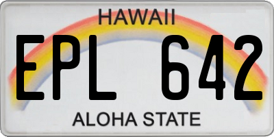 HI license plate EPL642