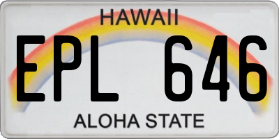 HI license plate EPL646