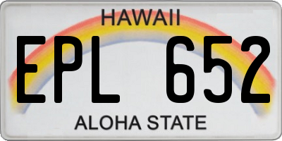 HI license plate EPL652