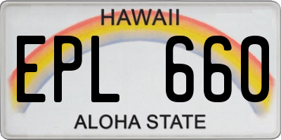 HI license plate EPL660