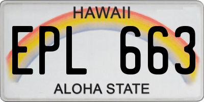 HI license plate EPL663