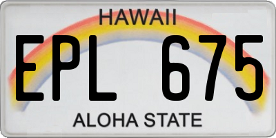 HI license plate EPL675
