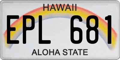 HI license plate EPL681