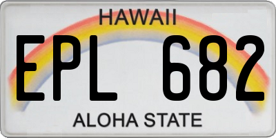 HI license plate EPL682