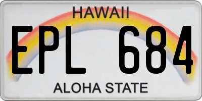 HI license plate EPL684