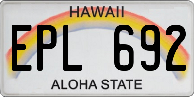 HI license plate EPL692