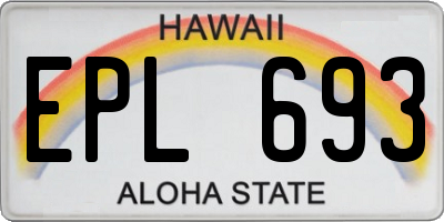 HI license plate EPL693