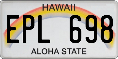 HI license plate EPL698