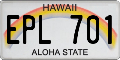 HI license plate EPL701