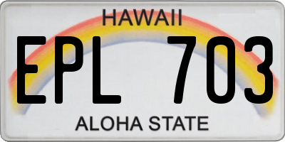HI license plate EPL703