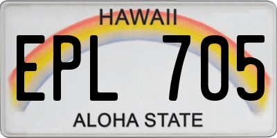 HI license plate EPL705