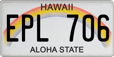 HI license plate EPL706