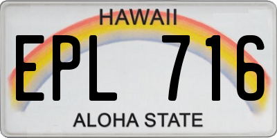 HI license plate EPL716