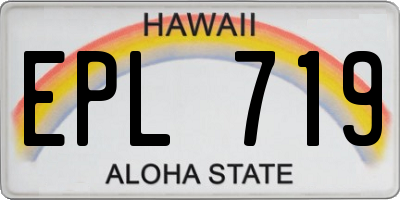 HI license plate EPL719