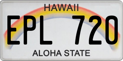 HI license plate EPL720
