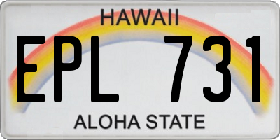 HI license plate EPL731