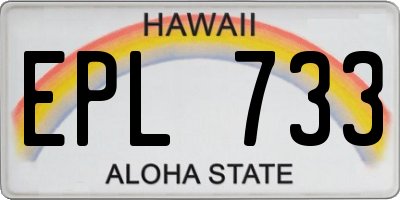 HI license plate EPL733