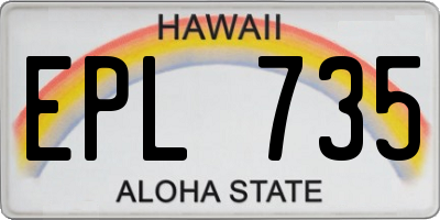 HI license plate EPL735