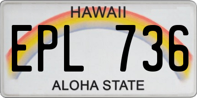 HI license plate EPL736