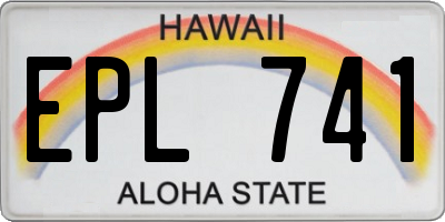 HI license plate EPL741