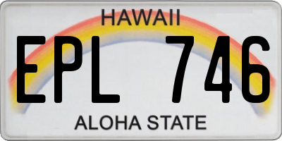 HI license plate EPL746