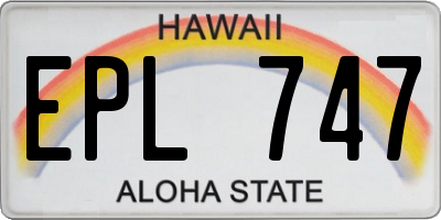 HI license plate EPL747