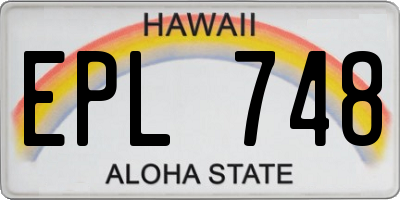 HI license plate EPL748