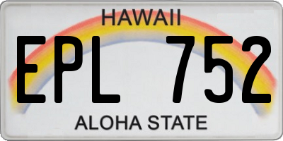 HI license plate EPL752