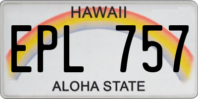HI license plate EPL757