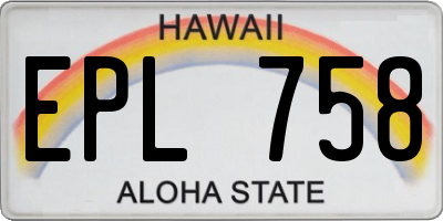 HI license plate EPL758